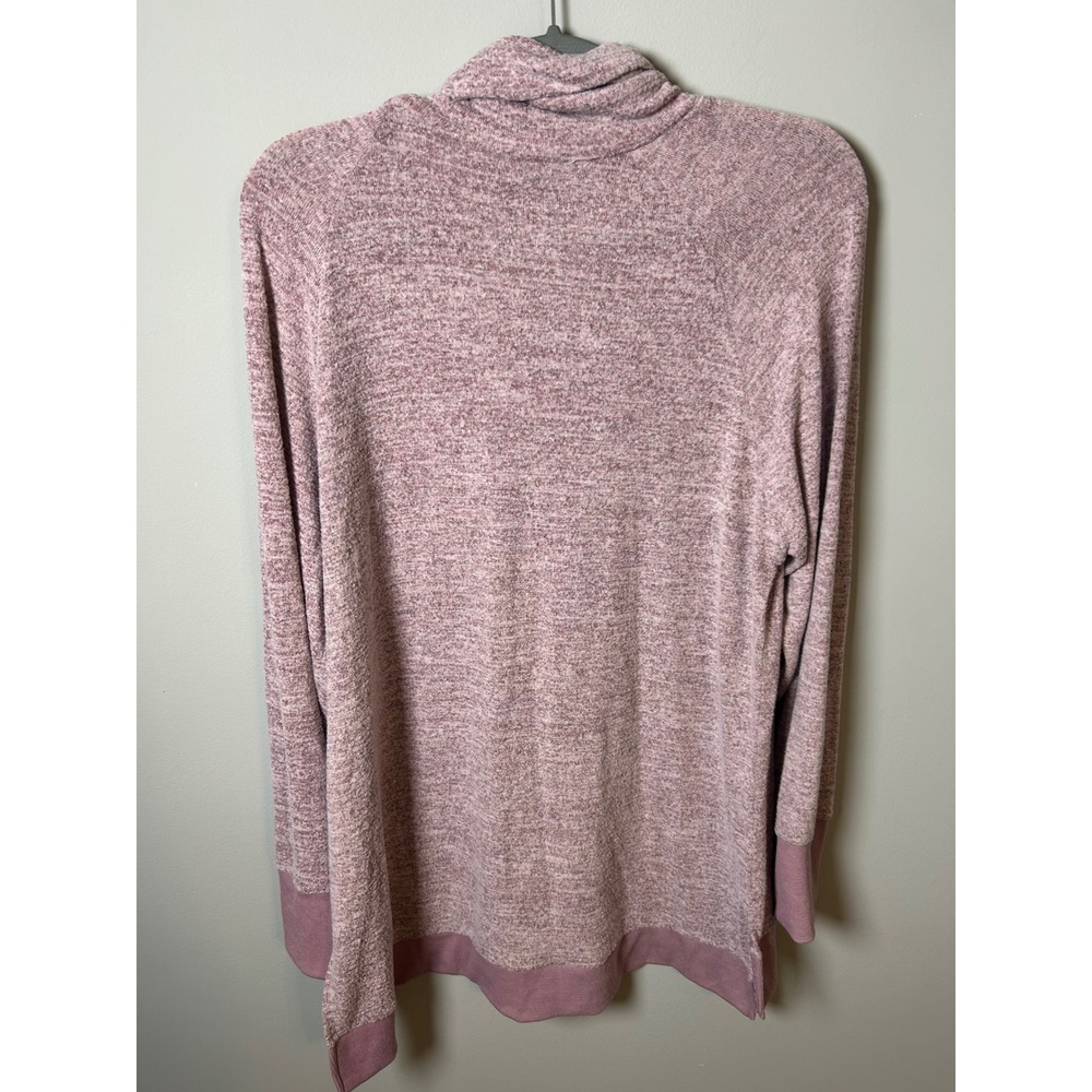 Dusty Rose Marled Knit Cowl Neck Pullover Sweater Women's Large Heathered Pink - Picture 2 of 6
